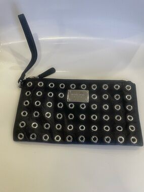 Michael Kors Black Jet Set Grommet Wristlet Clutch